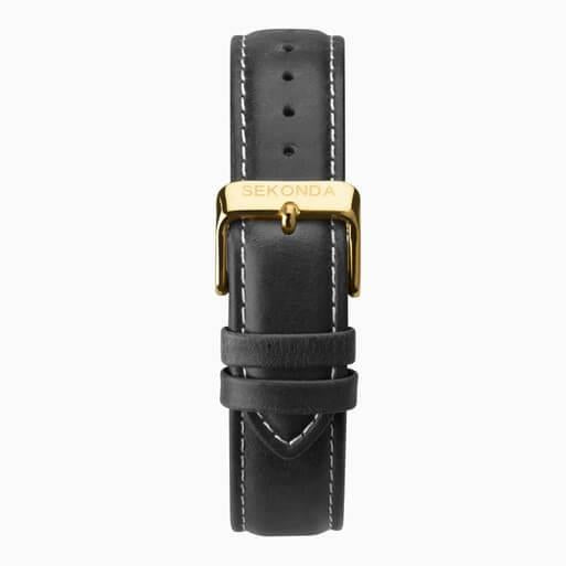 Gold Case With Gold Dial & Black Leather Strap Men's Heritage Watch