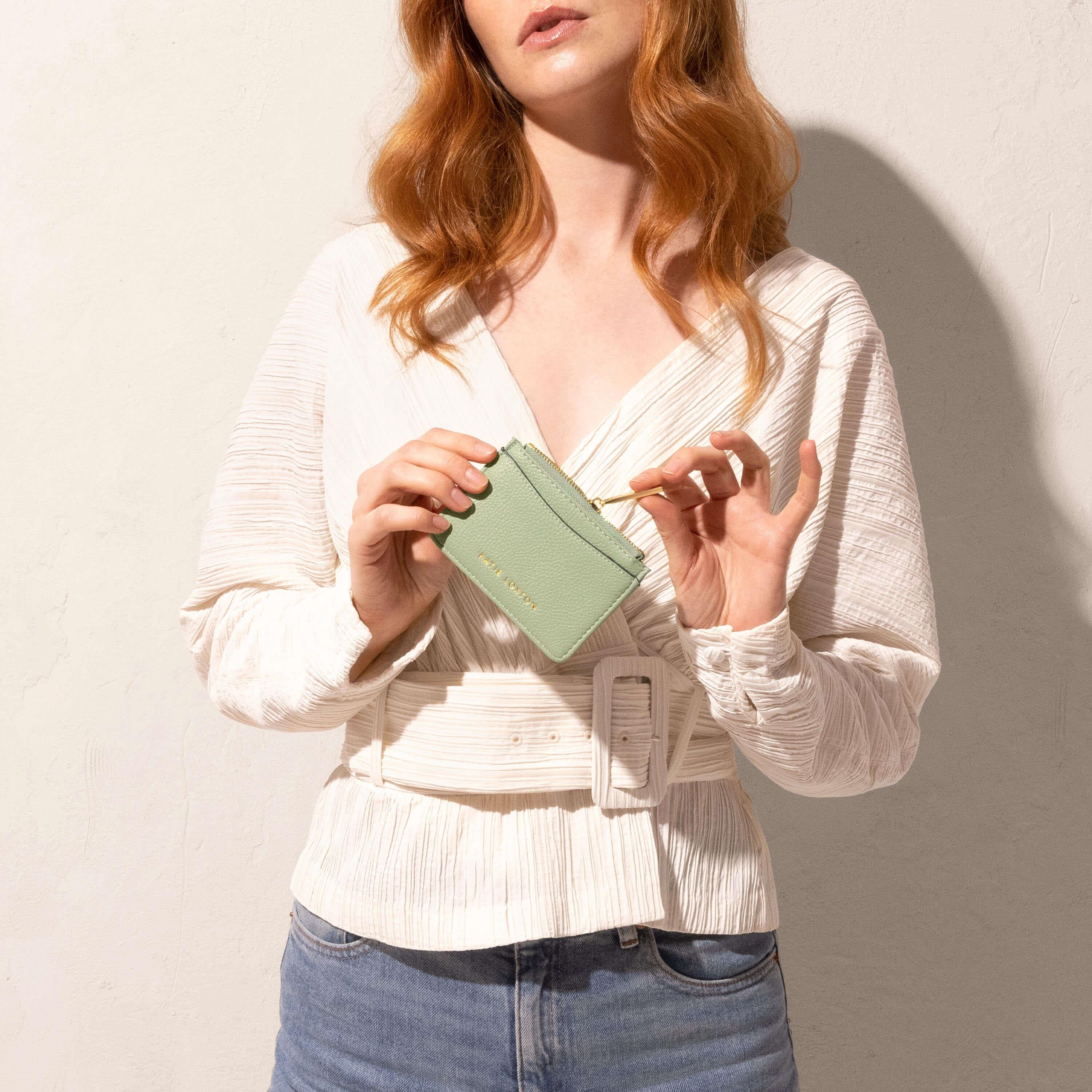 Cara Cardholder | Sage Green | 7.7 X 11. X 0.6cm