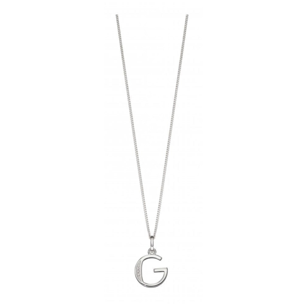 Art Deco Initial 'G' CZ Pendant