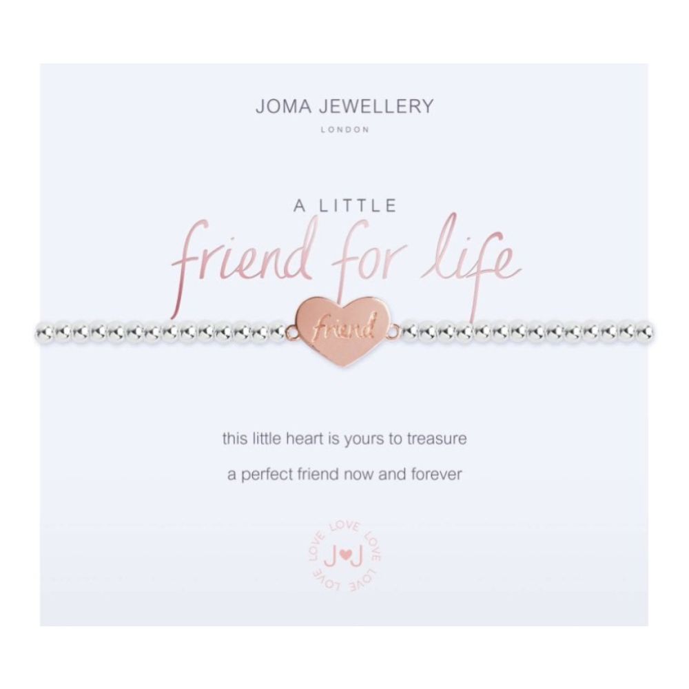 A Little -Friends For Life- Silver Charm - Silver Bracelet - 17.5cm Stretch