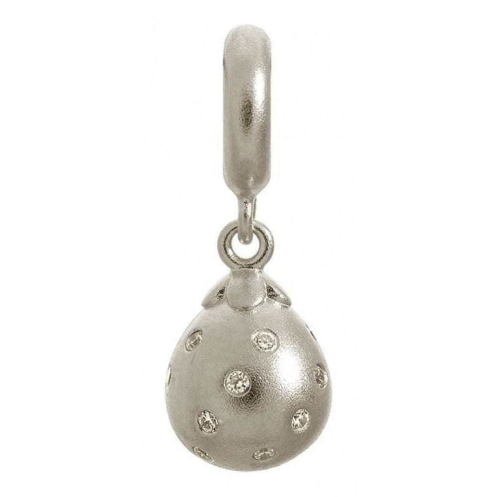 Sterling Silver Drop With Clear CZ Stones Charm