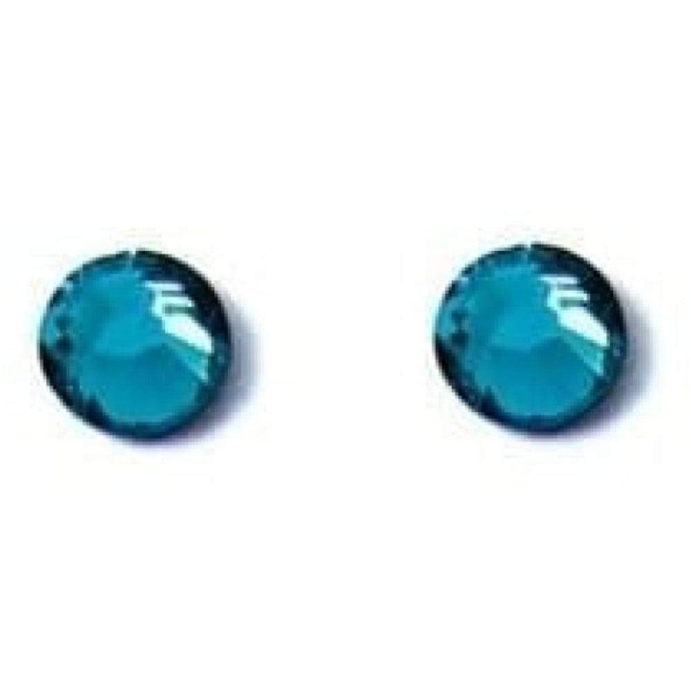 Ladies Circular Turquoise Studded Swarovski Element Earrings