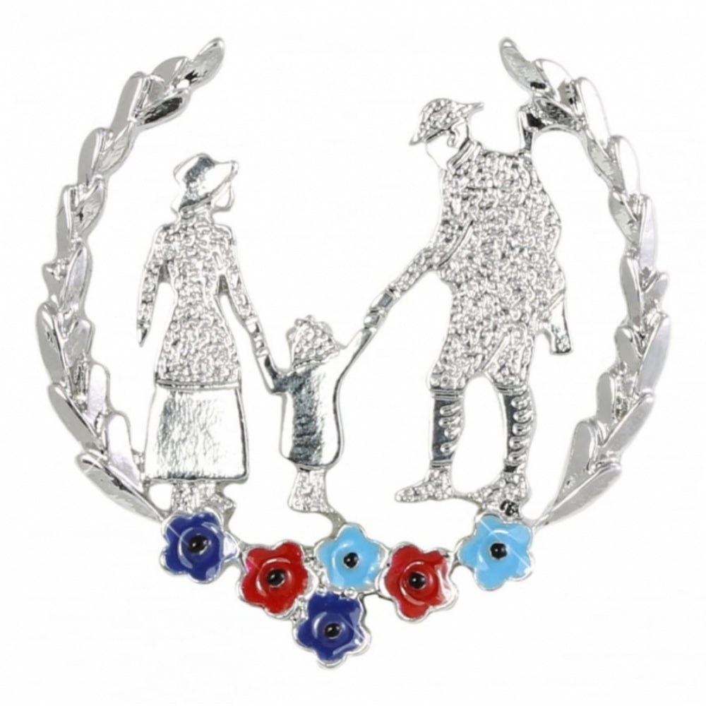 Returning Soldier In Wreath SSAFA Colours Brooch