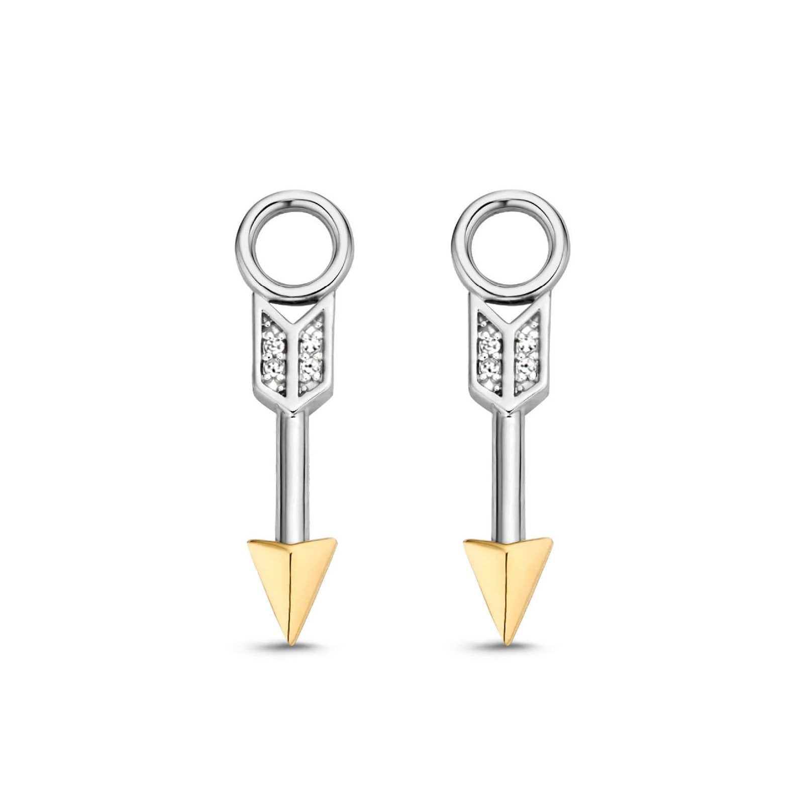 Two Tone CZ Arrow Ear Charm