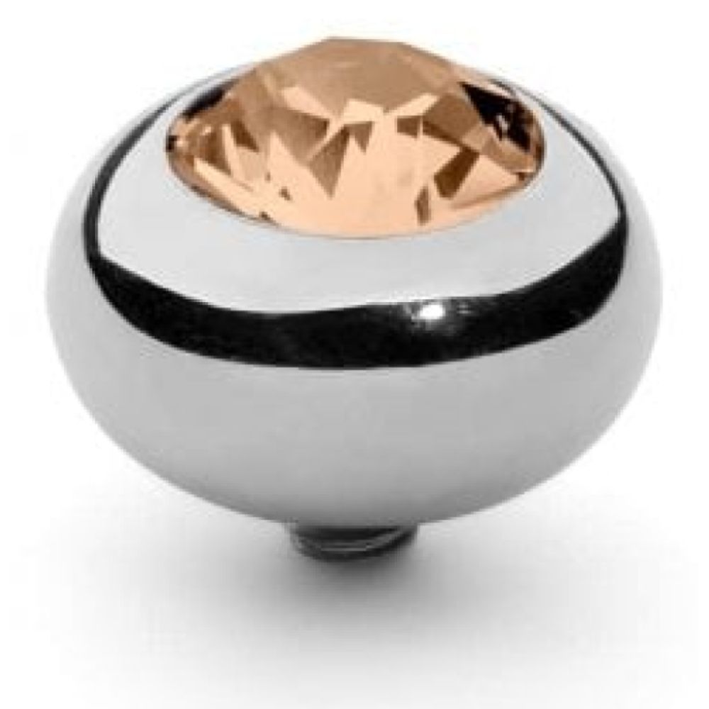 Famosa Silver 10mm Tondo Ring Top Light Peach