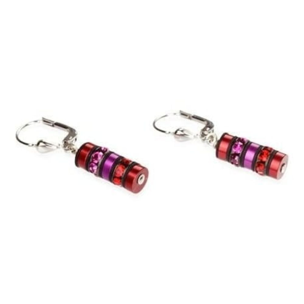 Diamond-cut Aluminium Black & Pink Black Sequin Earrings