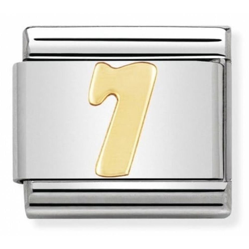 Classic 7 Number In Stainless Steel With 18k Gold Charm