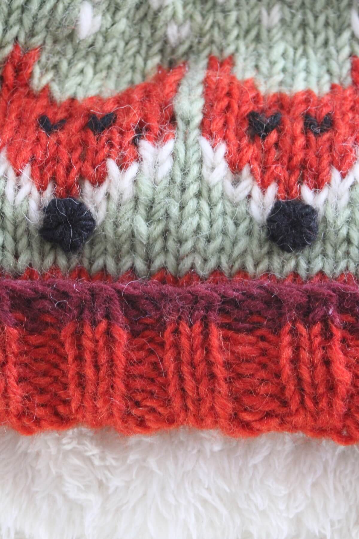 Kids Animal Bobble Hat Fox