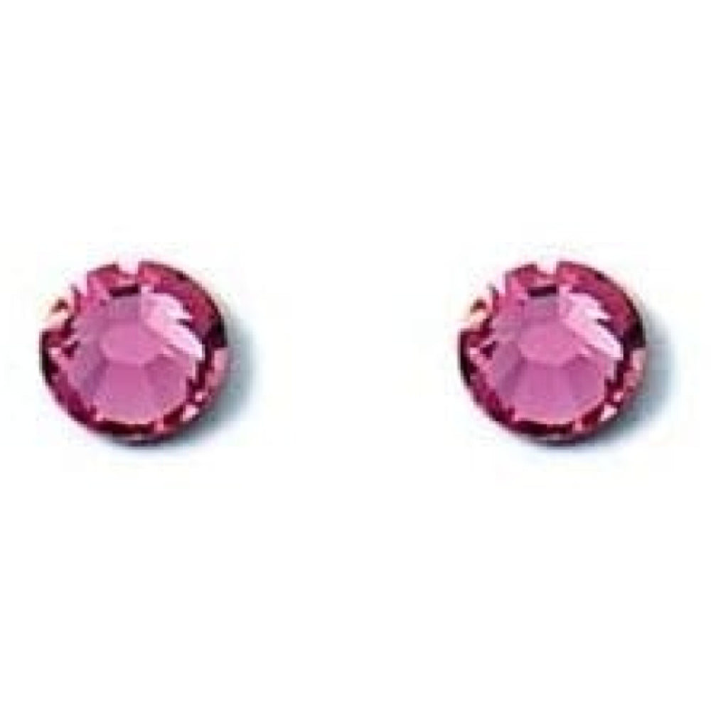 Ladies Circular Pink Studded Swarovski Element Earrings