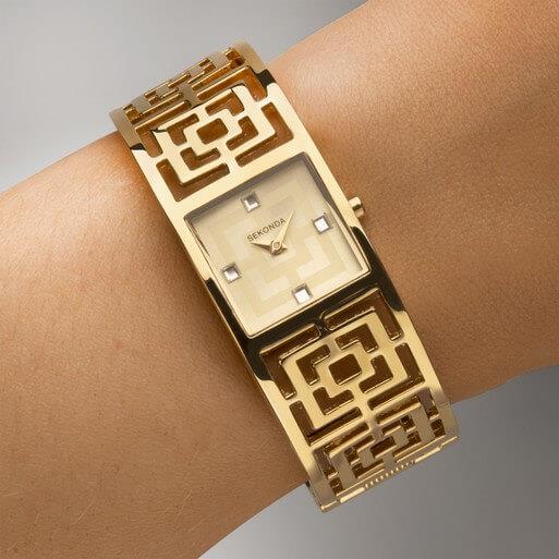Gold Case Champagne Dial Gold Bracelet Watch