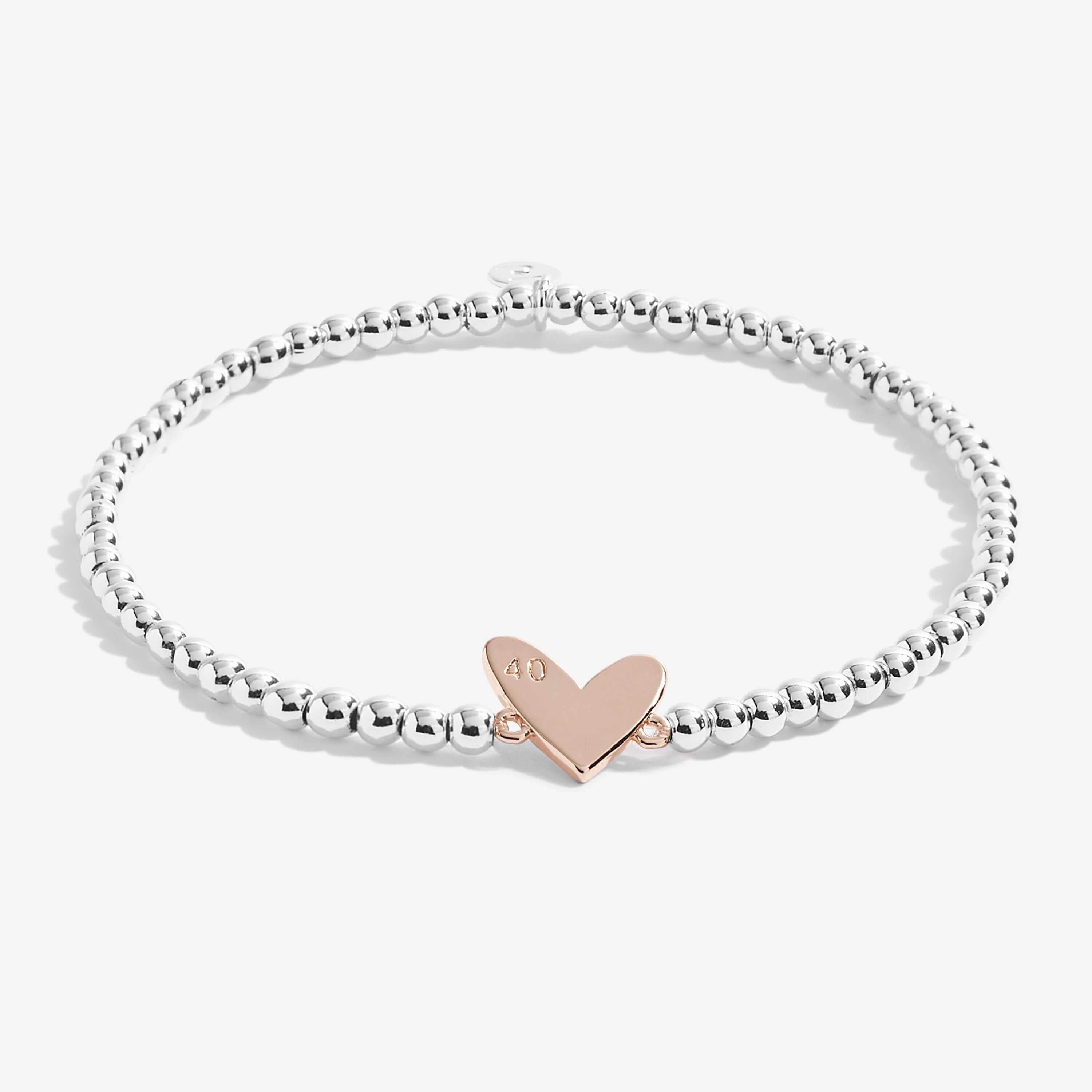 Beautifully Boxed A Littles | Happy 40th Birthday | Silver | Bracelet | 17.5cm Stretch