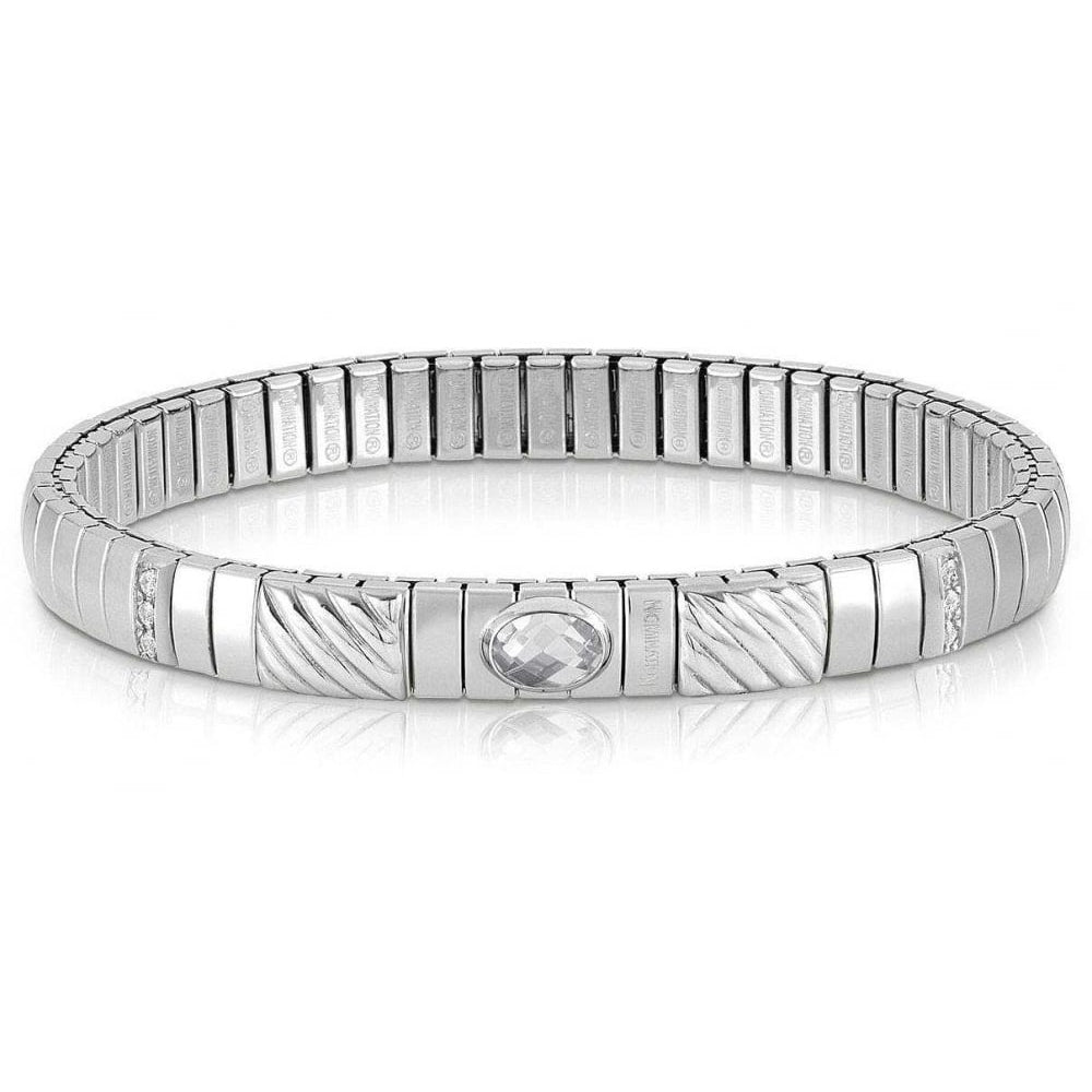 Stretch Bracelet With White CZ & White Cubic Zircons