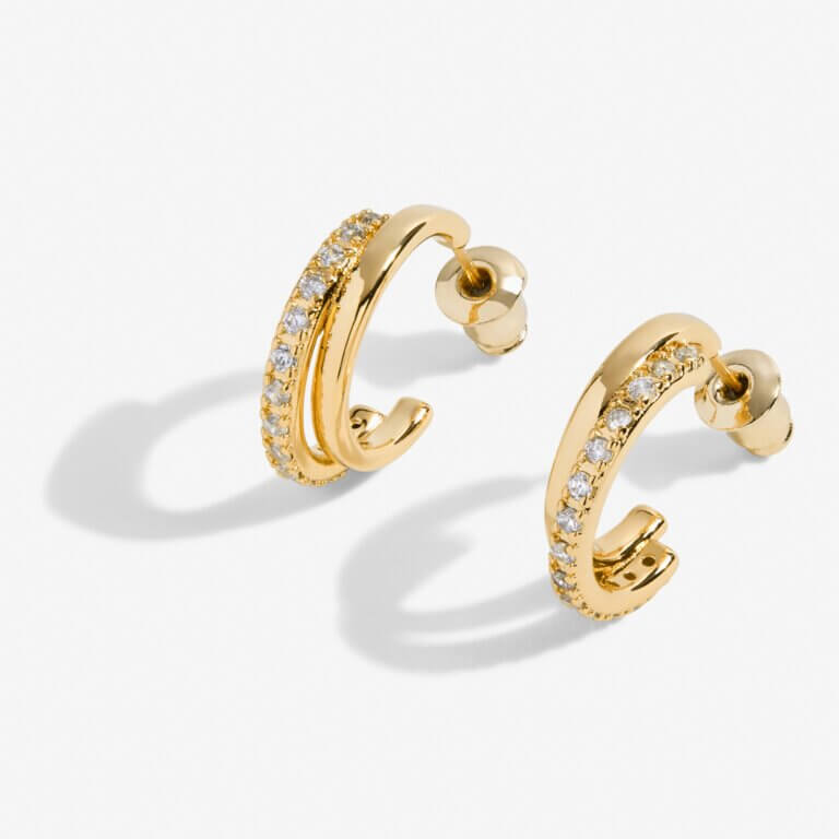 Statement Studs | Gold | Crystal | Hoop Earrings