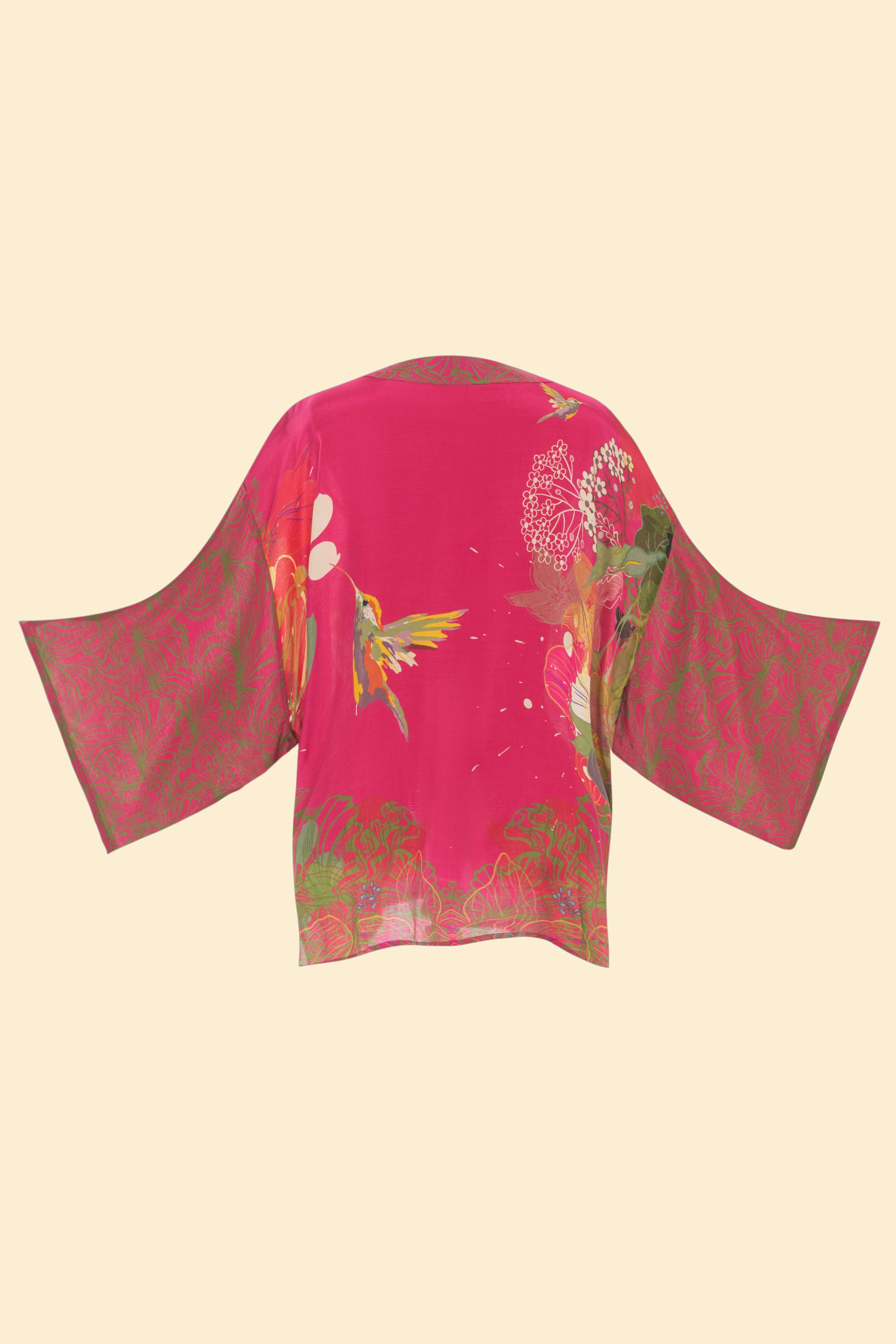 Hummingbird Kimono Jacket - Raspberry
