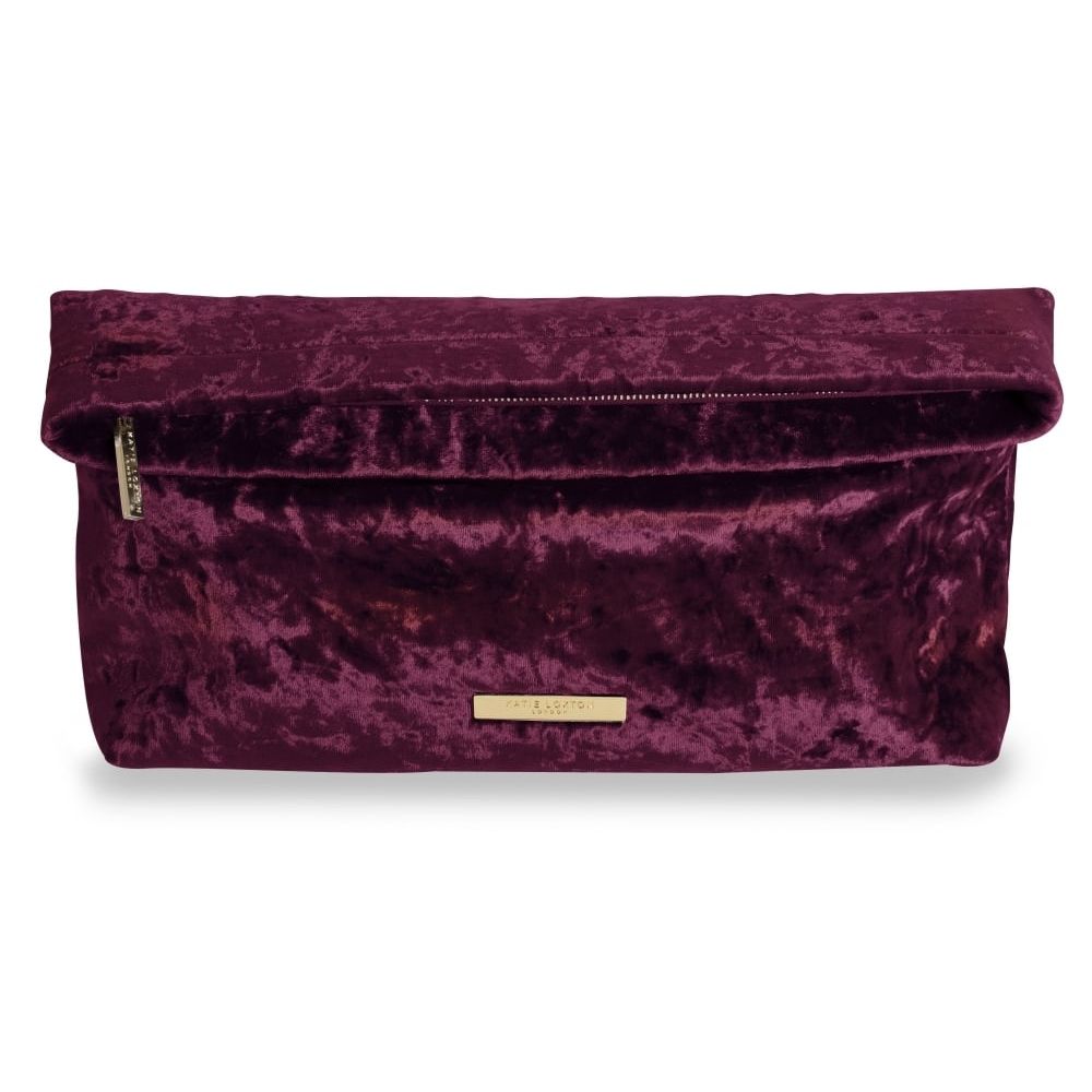 VALENTINA VELVET CLUTCH - crushed berry - 23.5x29x7cm