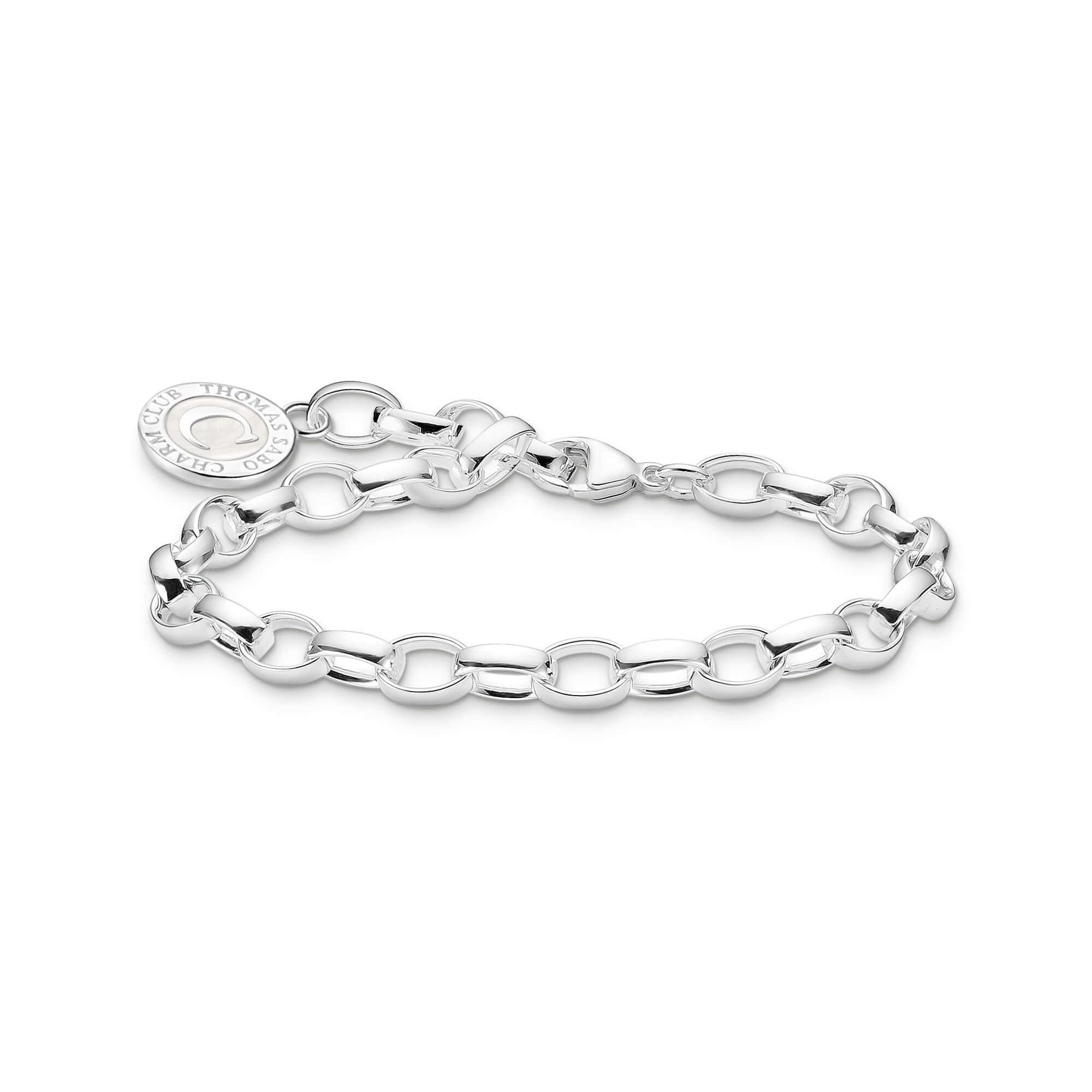 Member Charm Wide Anchor Link Bracelet With White Charmista Disc