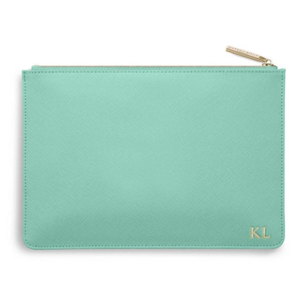 Perfect Pouch | Leaf Print | Seafoam Green | 16 X 24 Cm