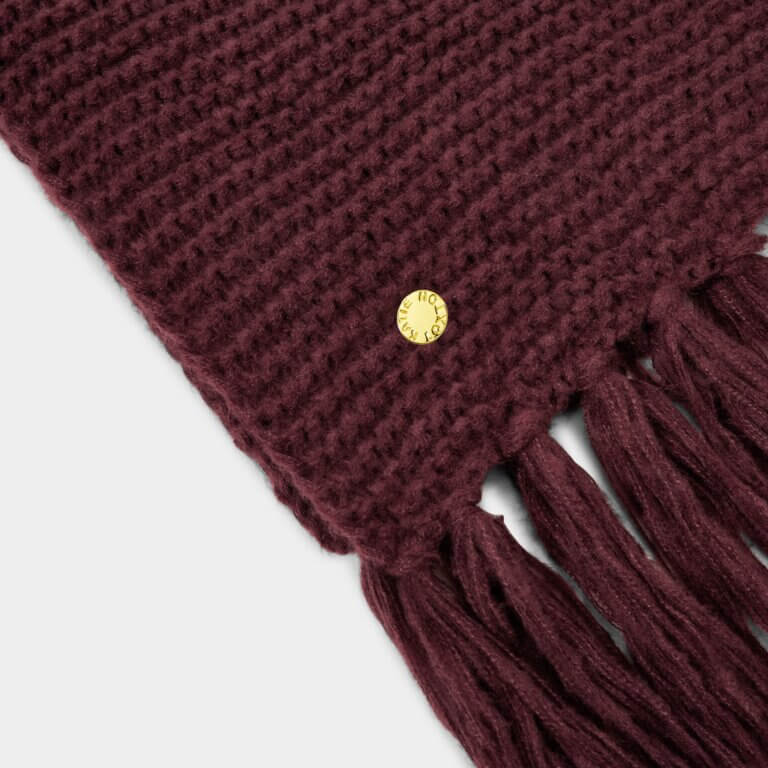Chunky Knitted Scarf | Plum | 180cm X 40cm X 1cm