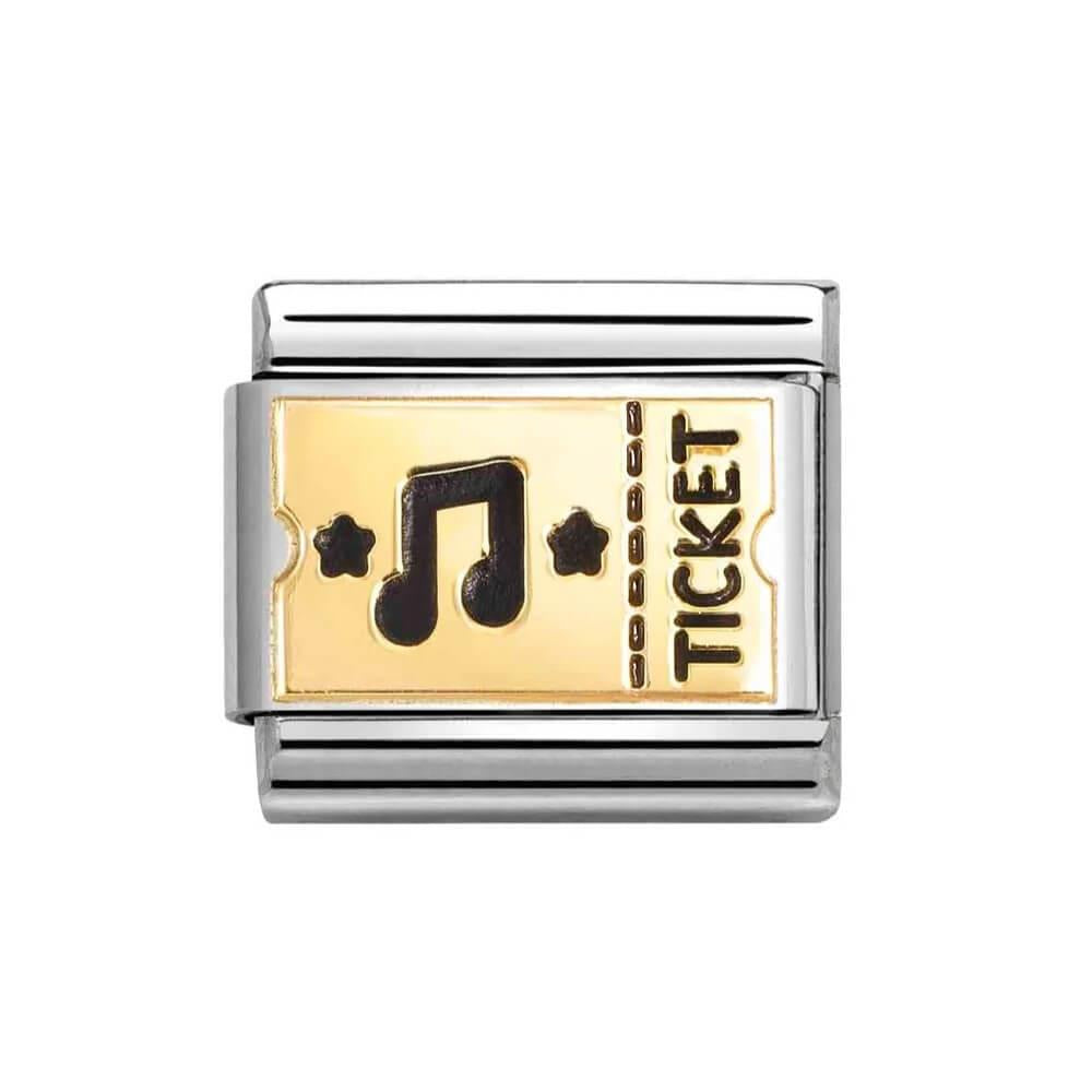 Composable Classic Link Music Ticket Symbol In 18K Gold & Black Enamel