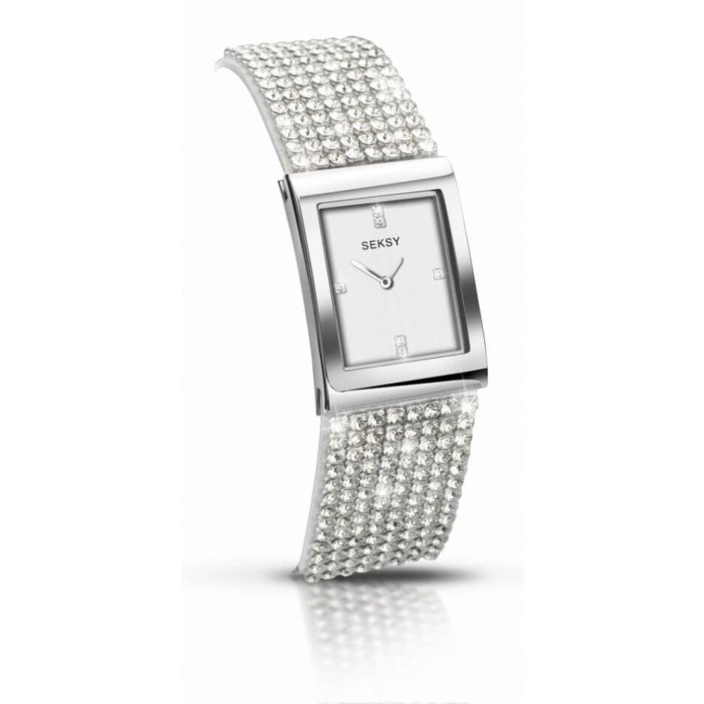 Stainless Steel Dial & Crystal Bracelet Strap Ladies Wristwatch