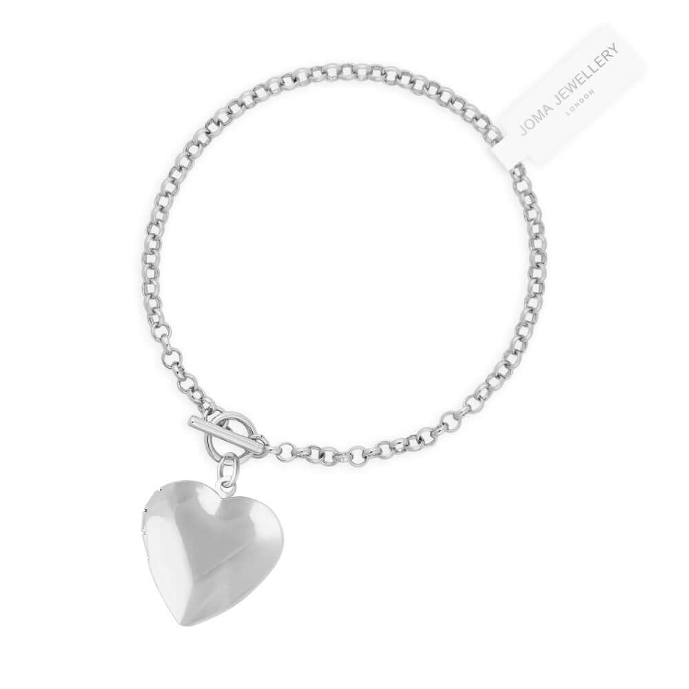 Life Lockets Silver Heart Locket 18cm Bracelet