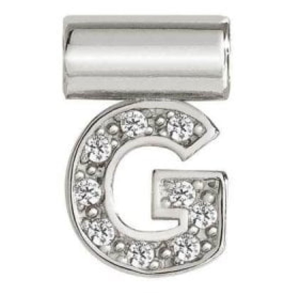 Seimia Silver Cubic Zirconia Letter G Charm