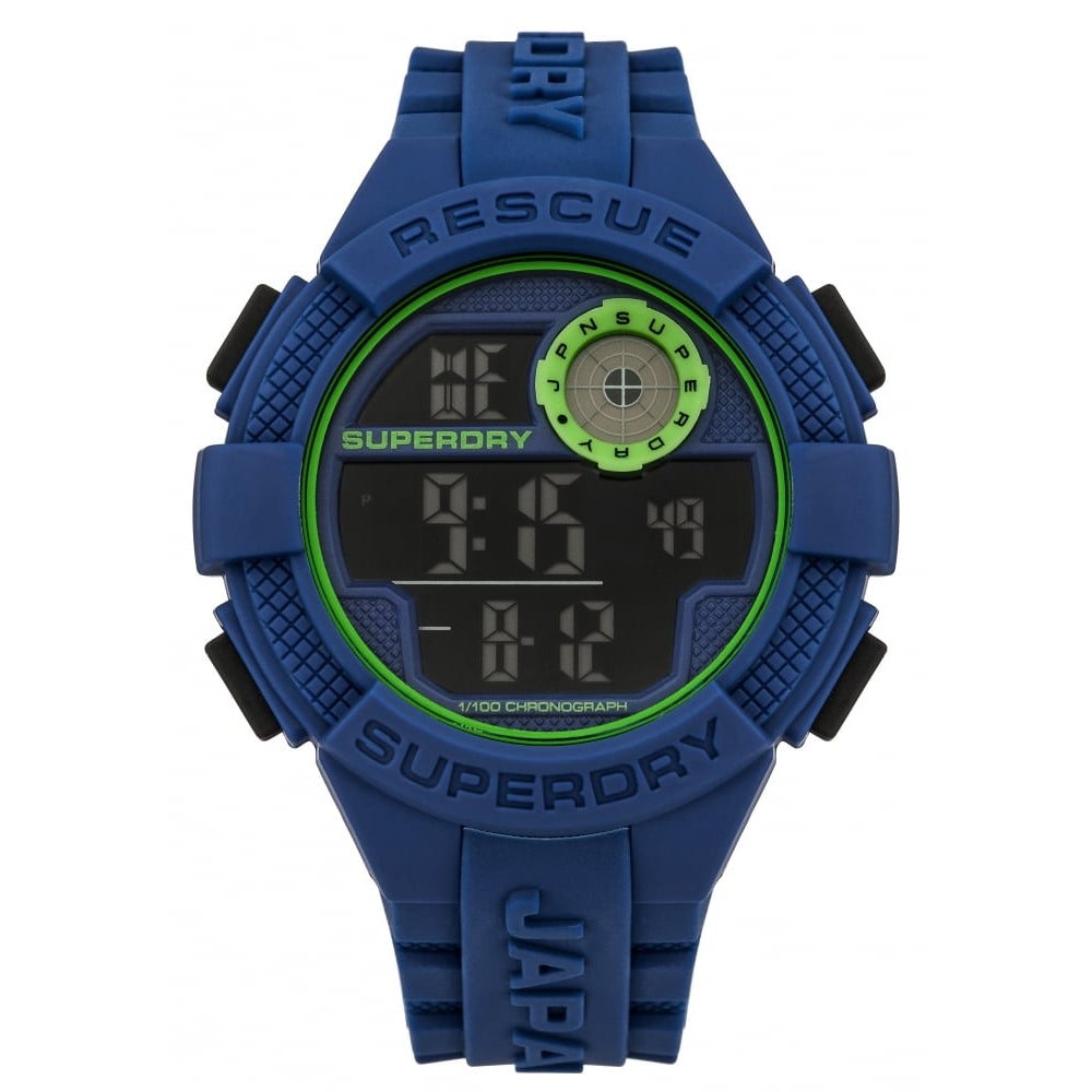 Radar' Blue Silicone Strap Watch With Digital Dial