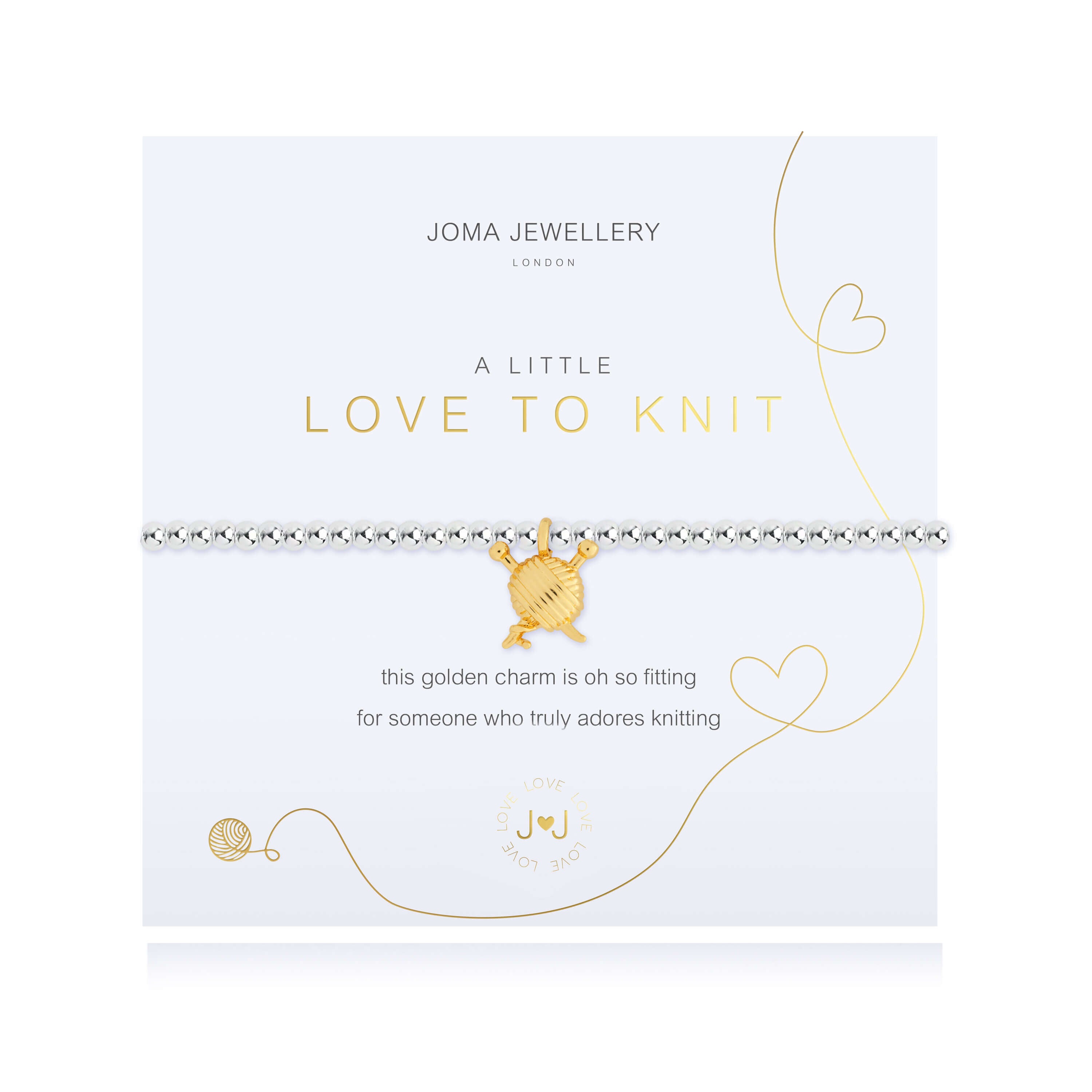 A Little | Love To Knit | Silver | Bracelet | 17.5cm Stretch