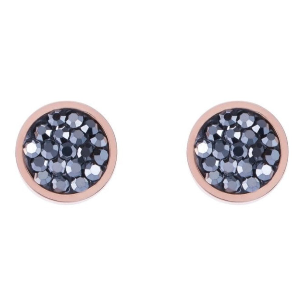 Anthracite Round Earrings With Stickpin