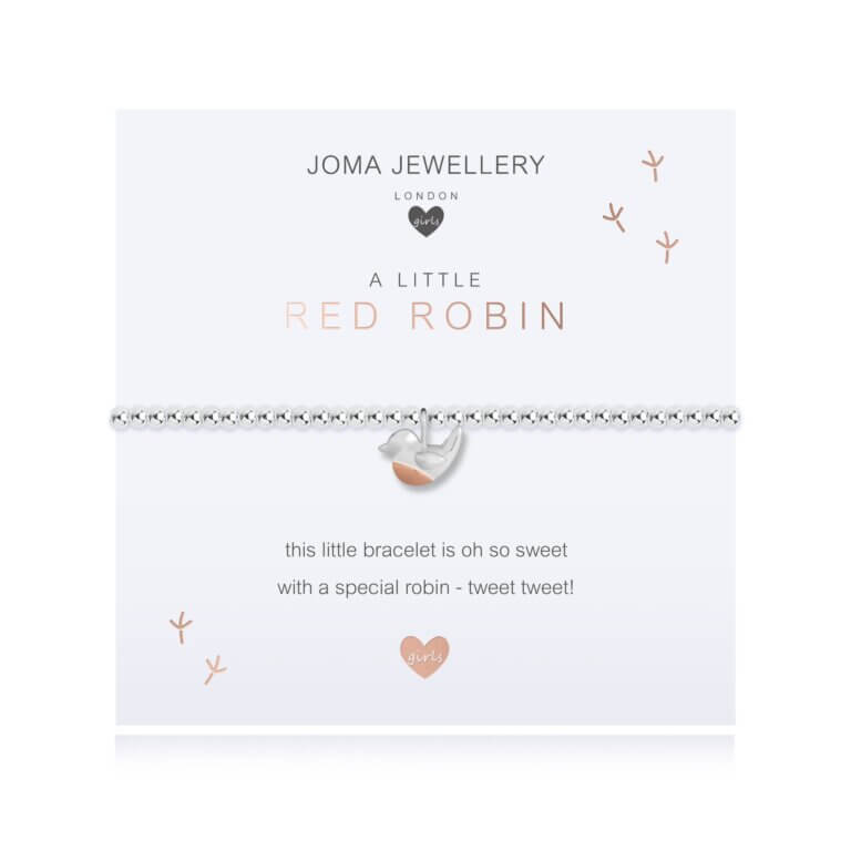 A Little | Red Robin | Silver | Bracelet | 15.5cm Stretch