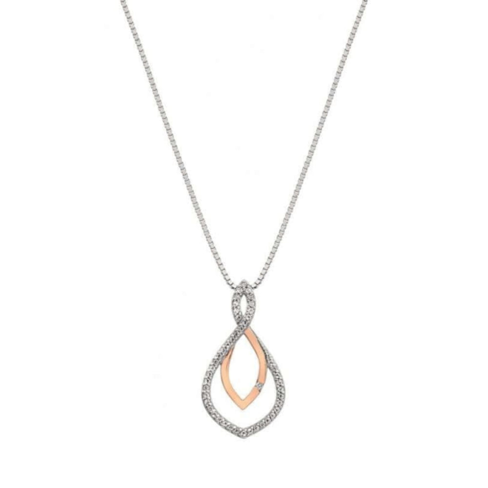 Harmony White Topaz Pendant Rose Gold Plate Accents