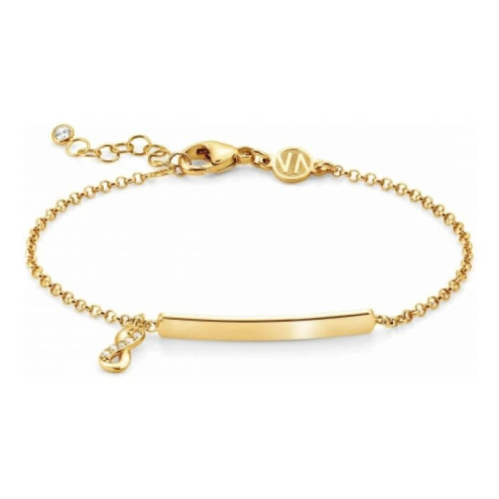 Gioie Engravable Bracelet In Gold Tone 925 Silver & CZ Infinity