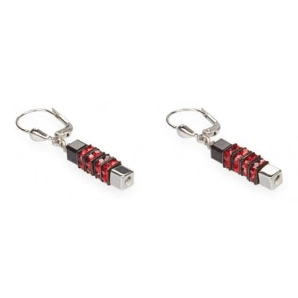 Ladies Red Rhinestone Rondelles With Swarovski Elements Earrings