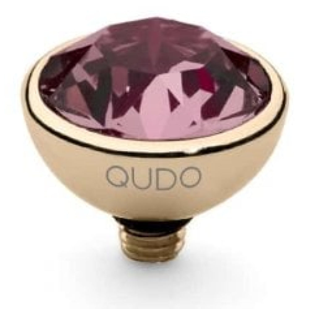 Famosa Gold 10mm Bottone Ring Top Light Rose