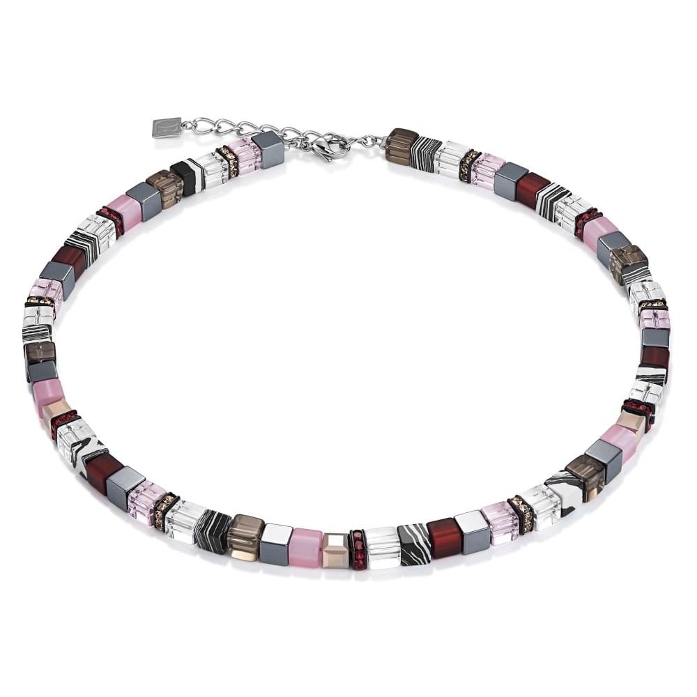 Red and Pink Geo Cube Necklace