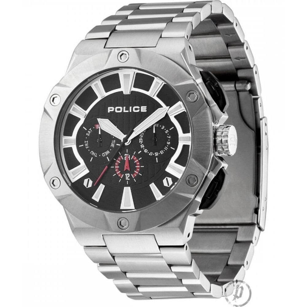 Stainless Steel Black Case & Bracelet Strap Cyclone Gents Watch