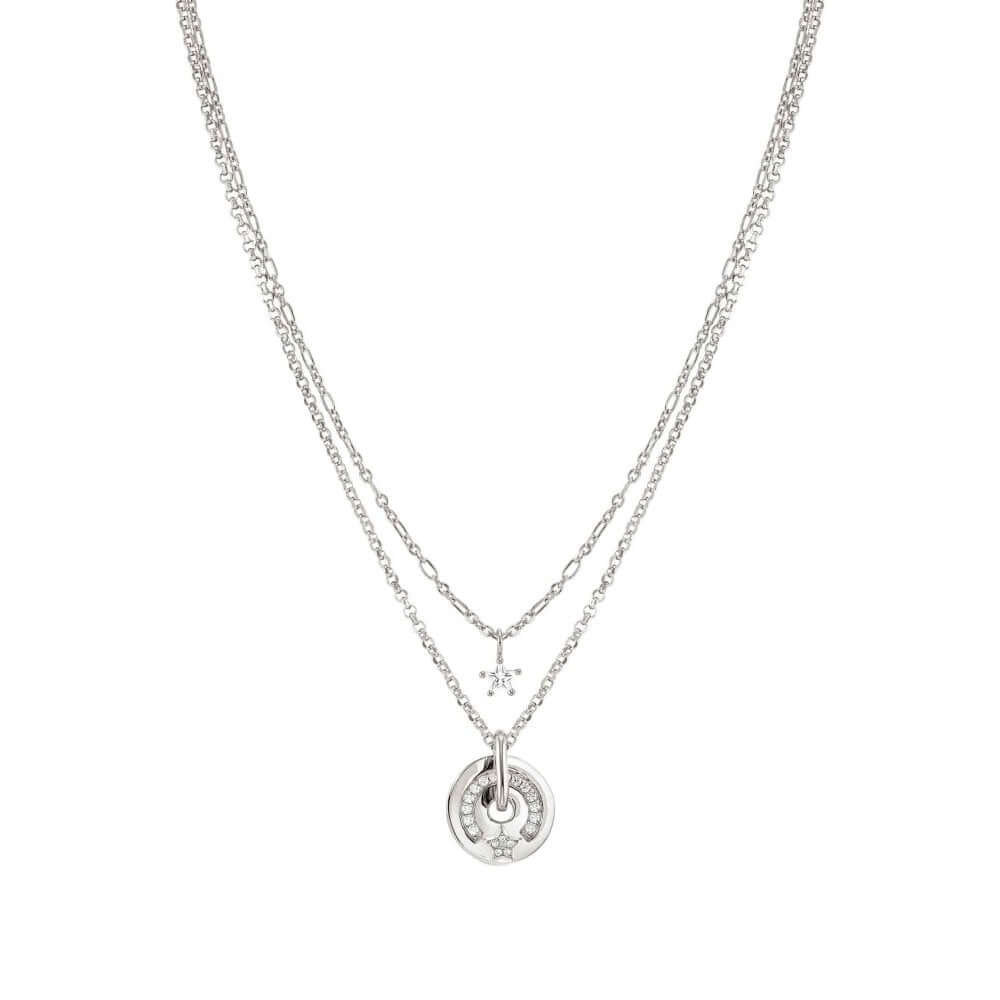 Sentimental Silver & CZ Pave Star Necklace