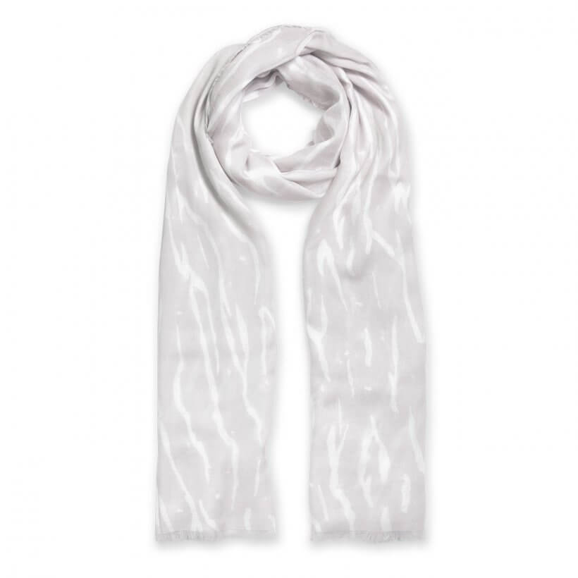 Printed Scarf | Zebra Print | Pale Grey