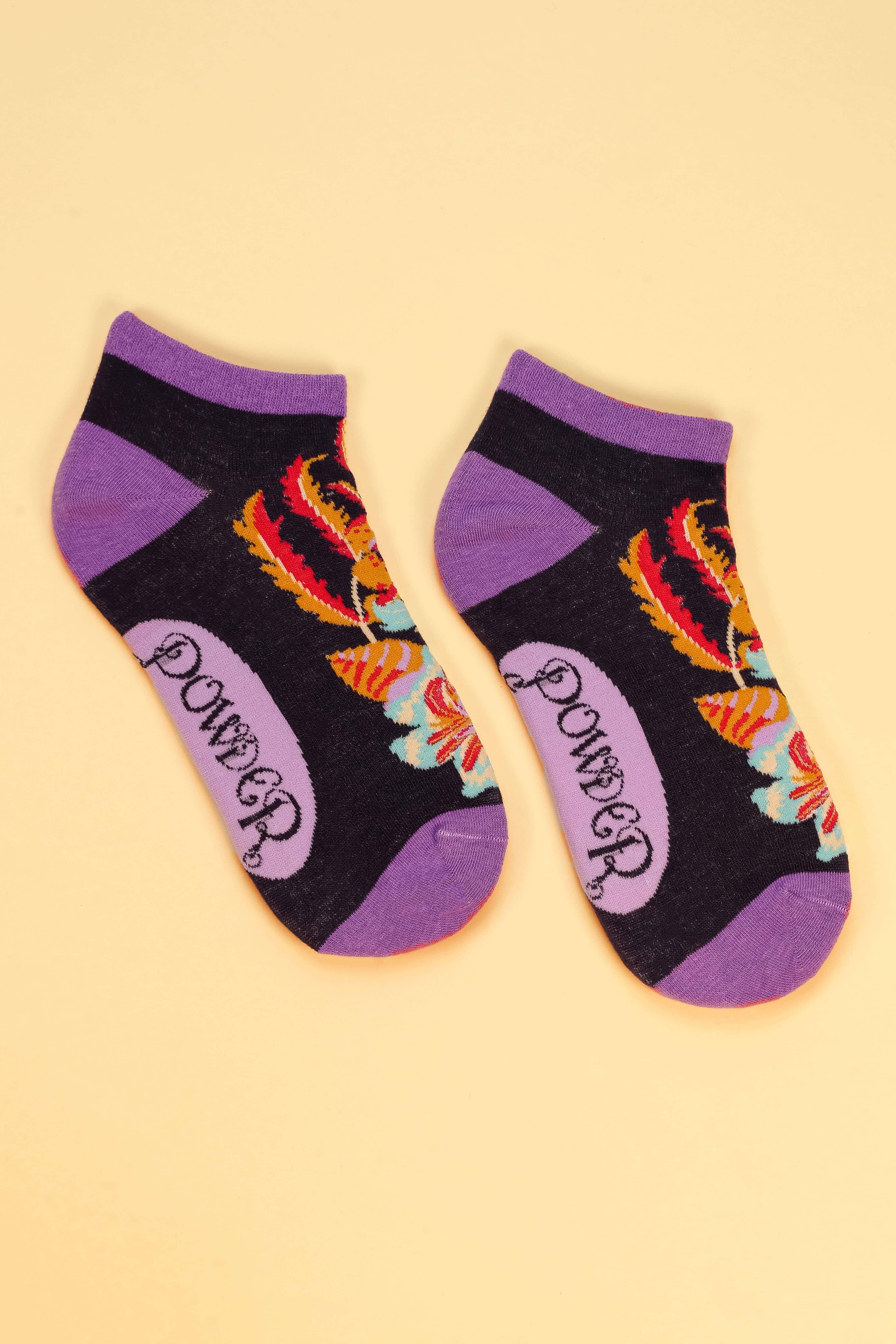 Fantasy Floral - Navy Trainer Socks