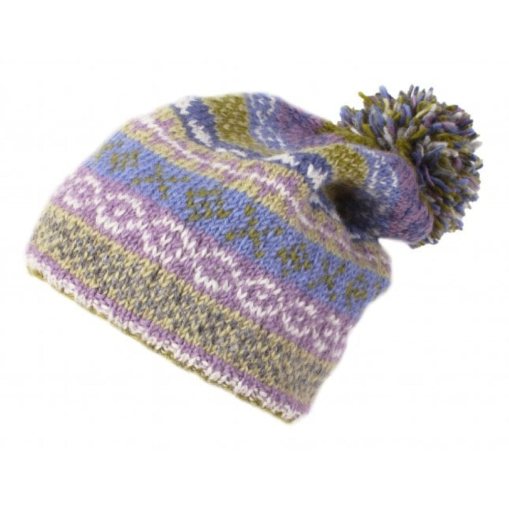 Classic Fairisle Bobble Beanie Olive