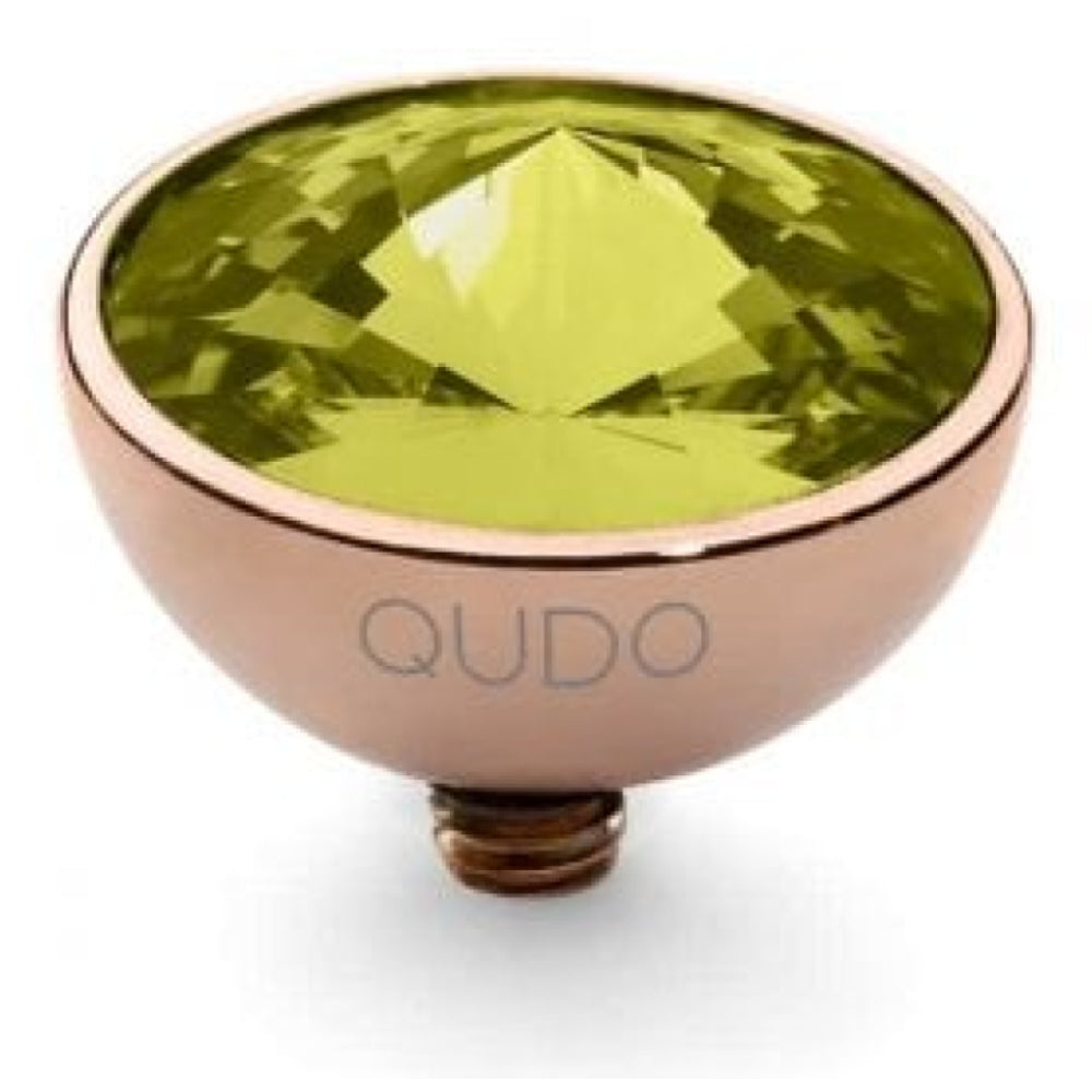 Famosa Rose Gold 11.5mm Bottone Ring Top Olivine