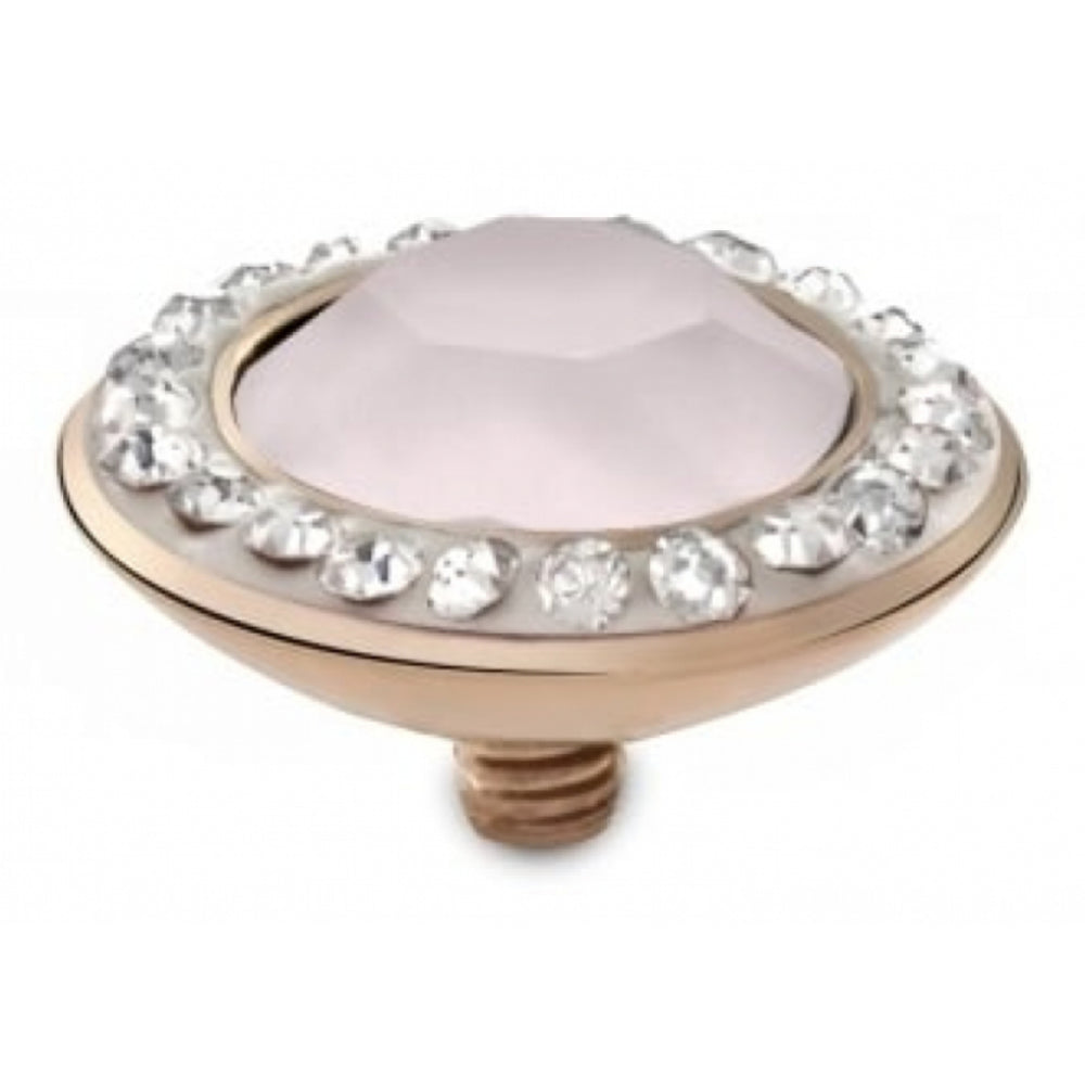 Famosa Rose Gold Plated 13mm Tondo Deluxe Powder Rose Ring Top