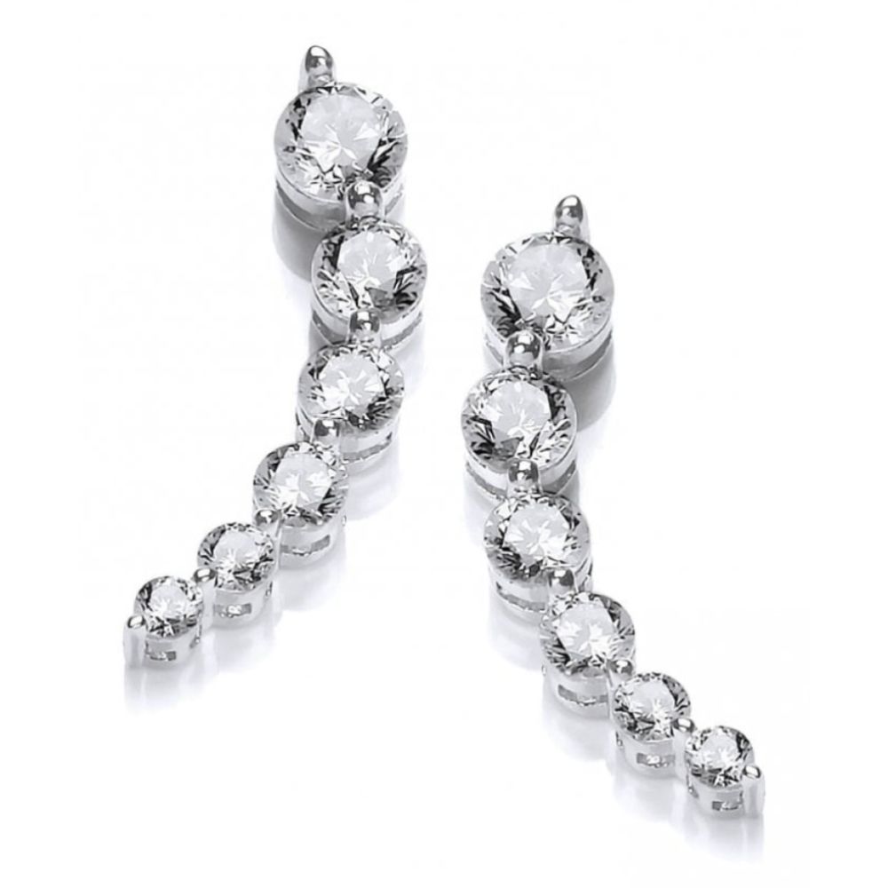 CZ Curvy Climber Earrings
