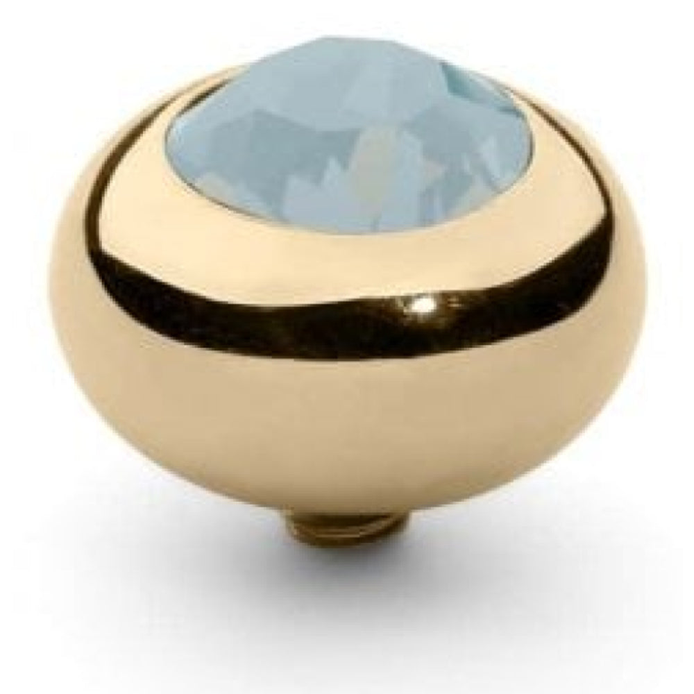 Famosa Gold 10mm Tondo Ring Top White Opal