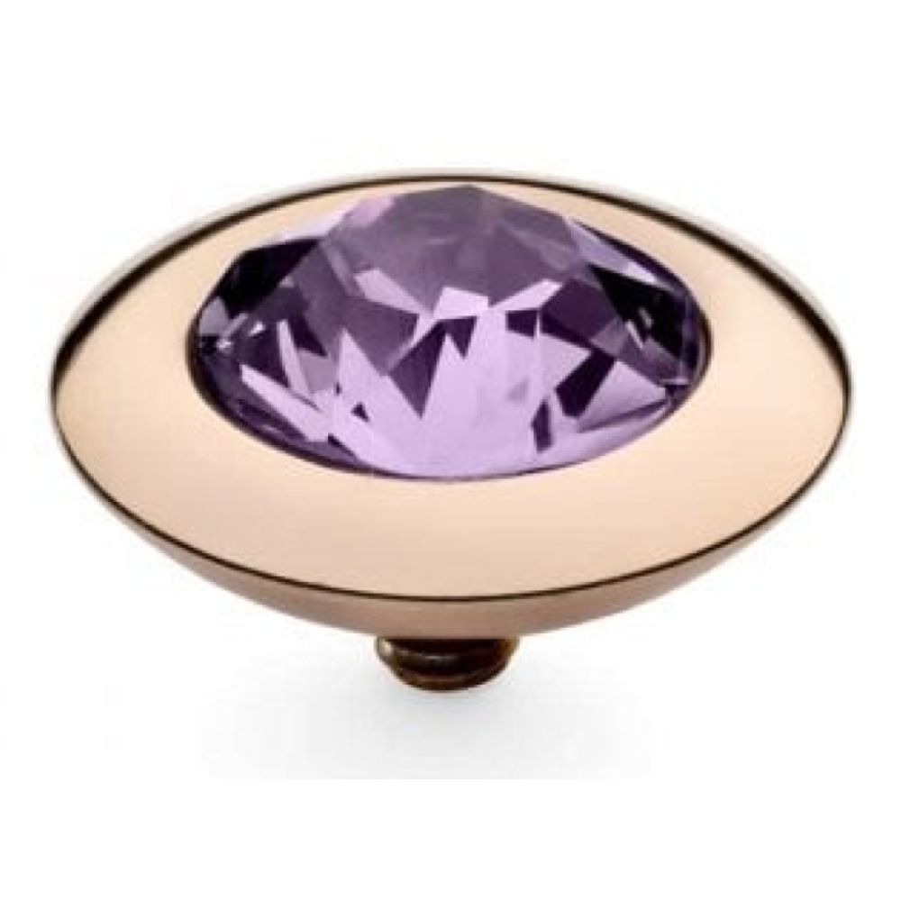 Famosa Rose Gold 13mm Tondo Ring Top Violet