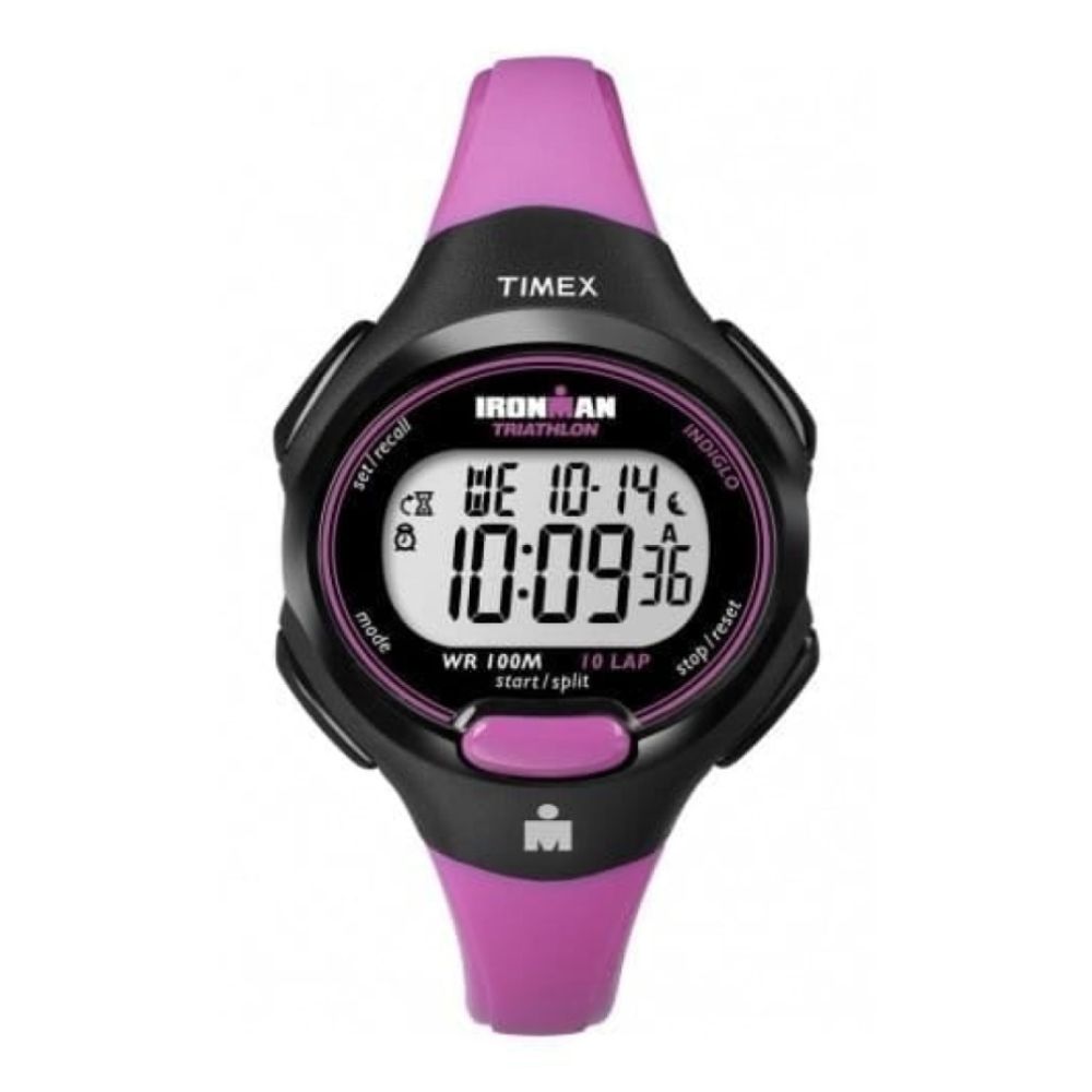 Ladies Pink Ironman 10 Lap Memory Rubber Watch