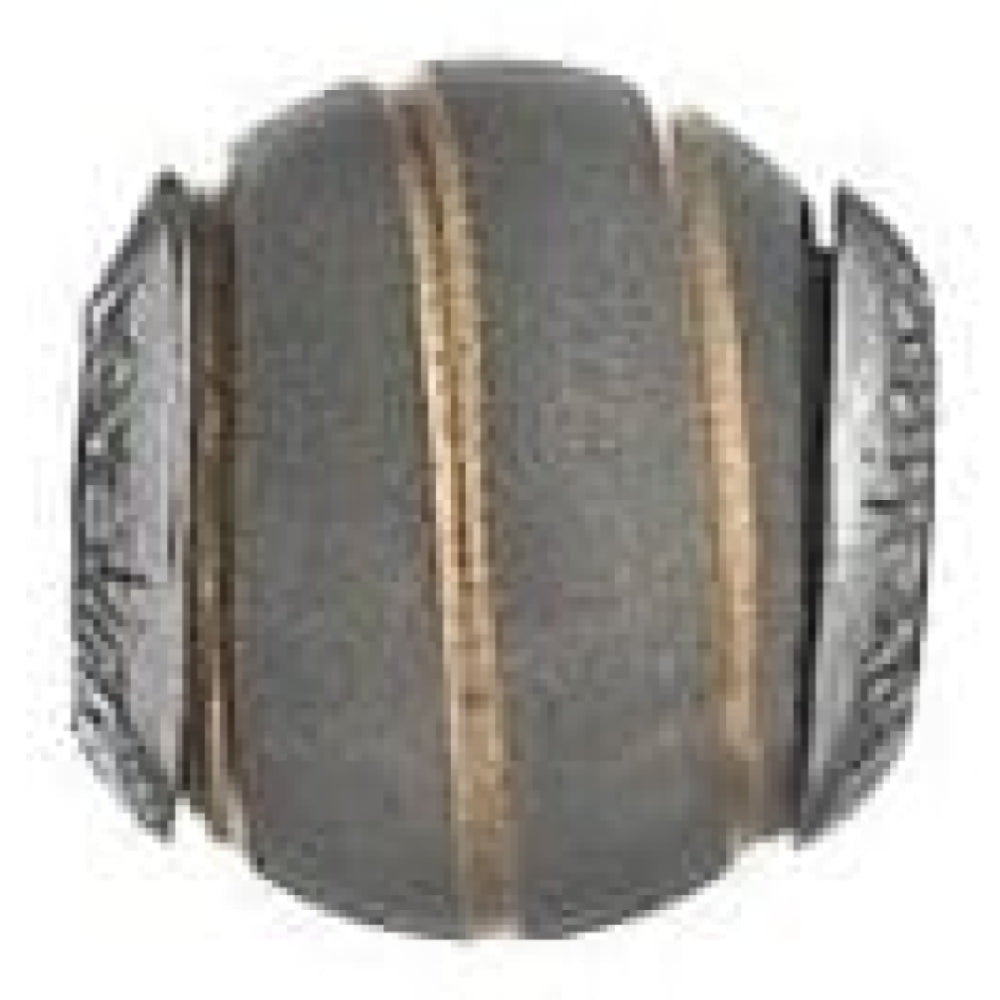 Black-Gold Stripes Sterling Silver Lovelink Charm