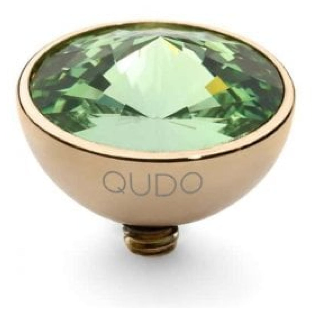 Famosa Gold 11.5mm Bottone Ring Top Peridot