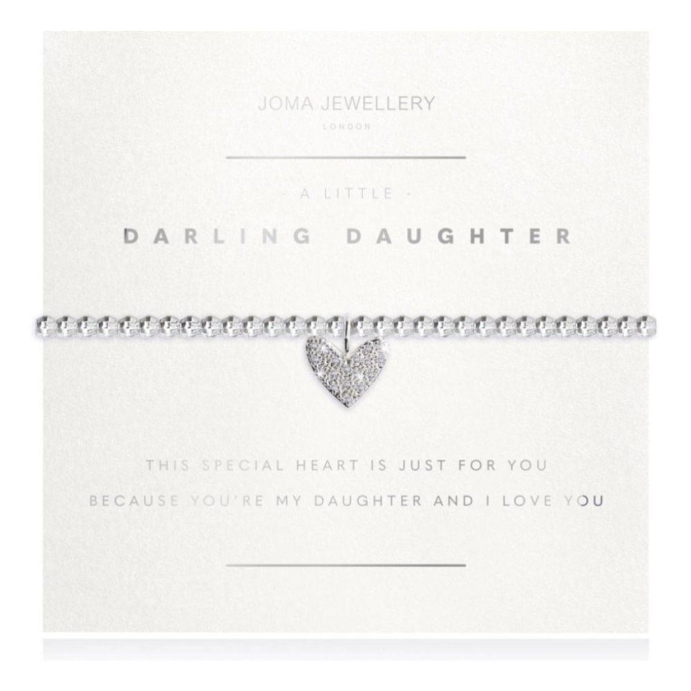 Facetted A Little - Darling Daughter - Silver - 17.5cm Stretch Bracelet