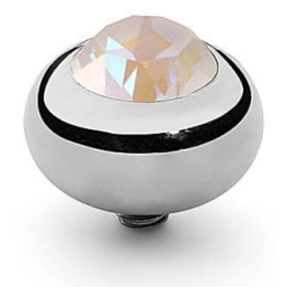 10mm Interchangeable Tondo Light Grey Delite Crystal Top in S/P